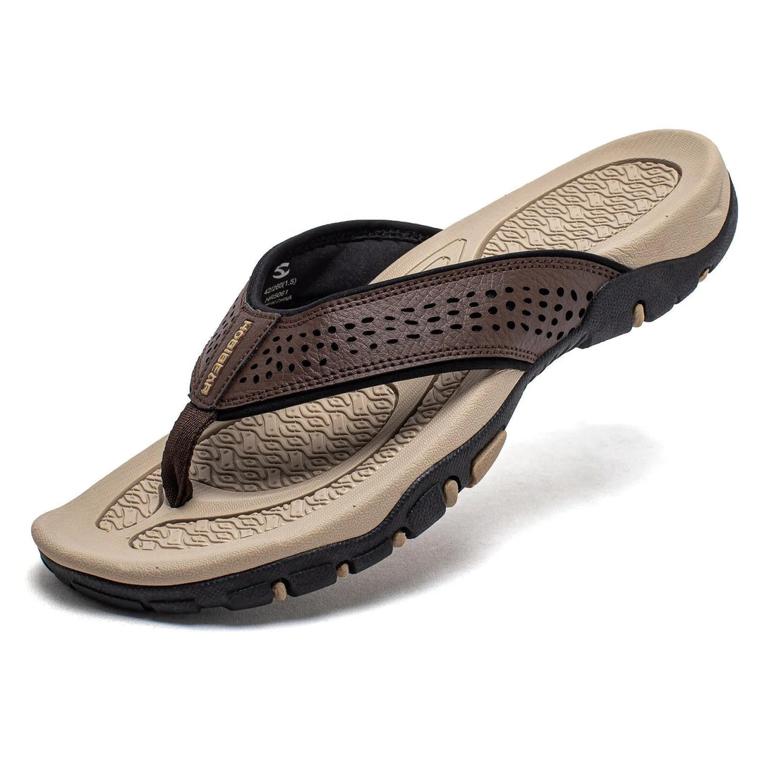 Herrars utomhus flip-flops med dämpad sula och texturerad sommar sandal