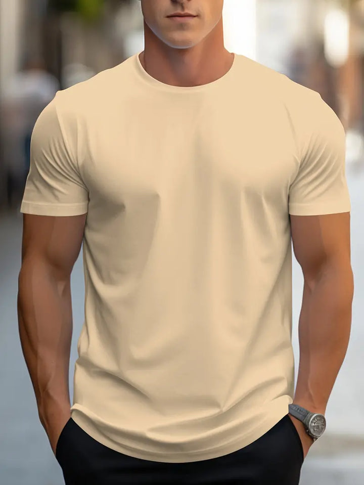Herrars Slim Fit Crew Neck Kortärmad T-Shirt