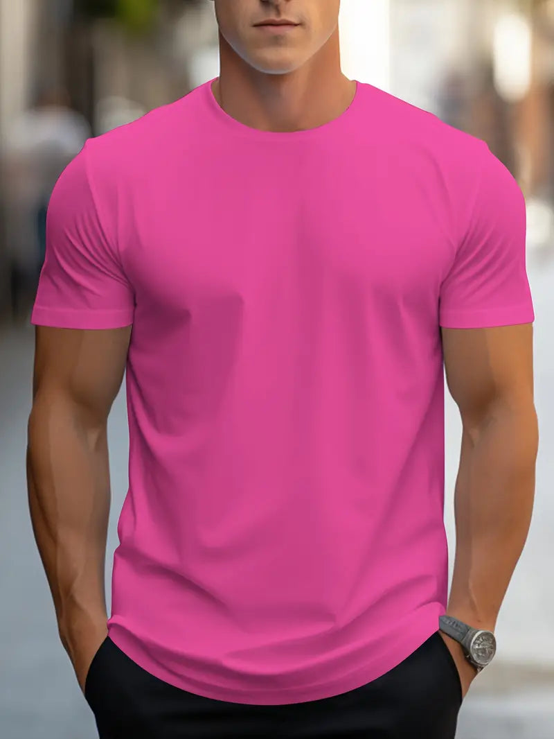 Herrars Slim Fit Crew Neck Kortärmad T-Shirt