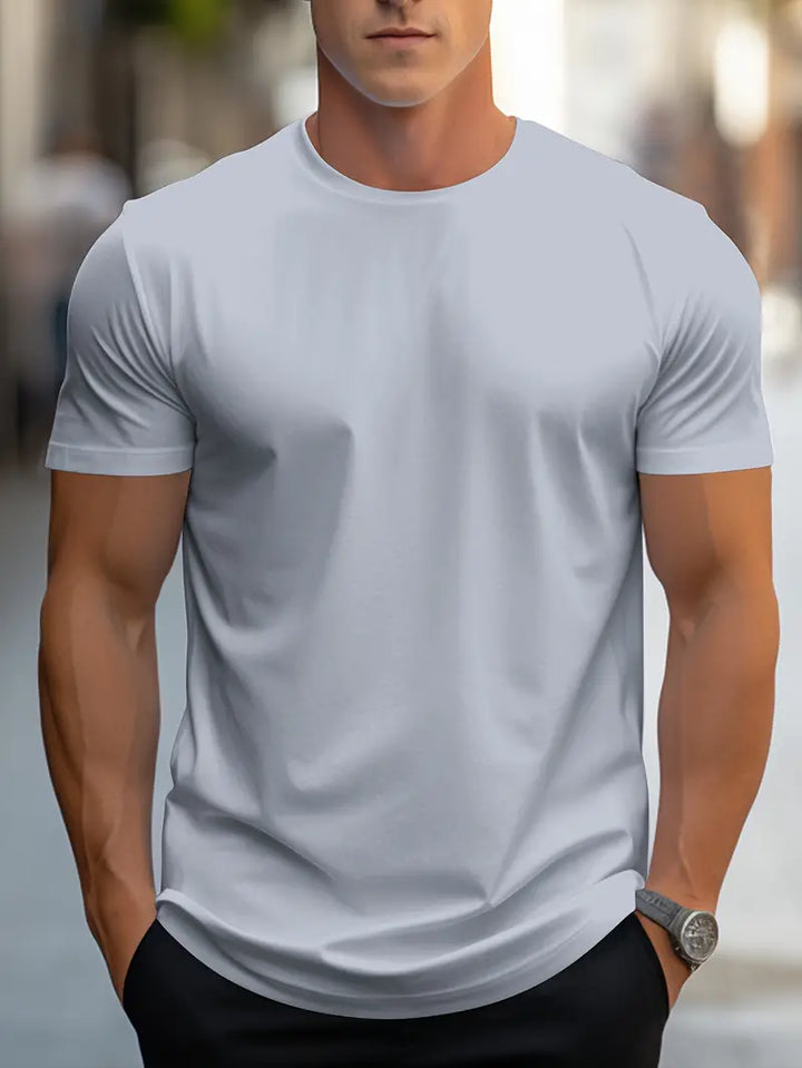 Herrars Slim Fit Crew Neck Kortärmad T-Shirt