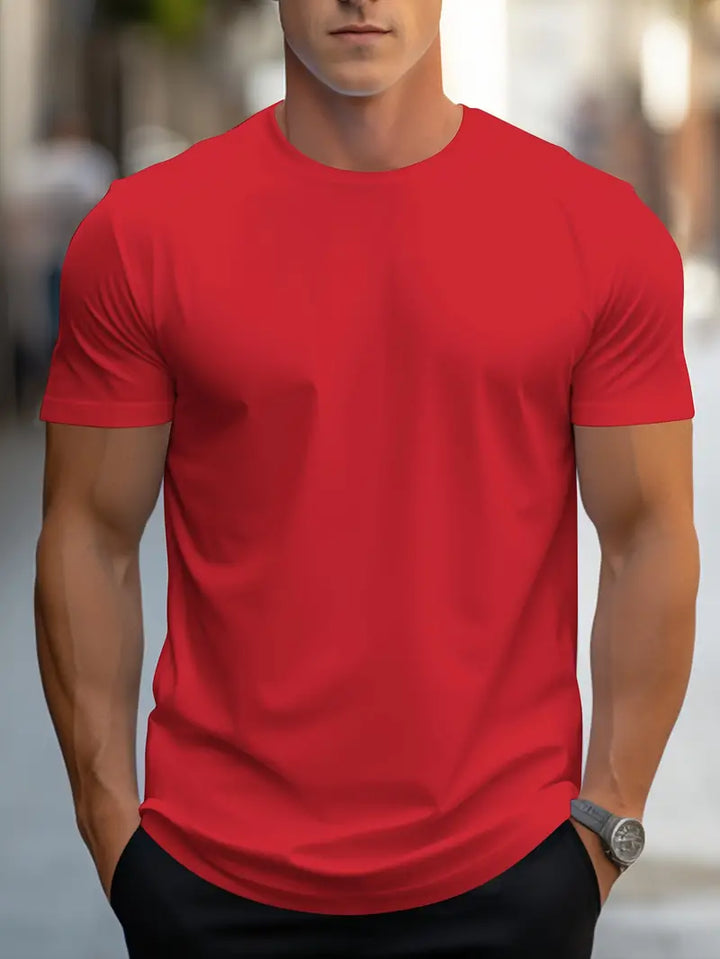 Herrars Slim Fit Crew Neck Kortärmad T-Shirt