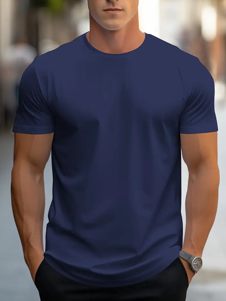 Herrars Slim Fit Crew Neck Kortärmad T-Shirt