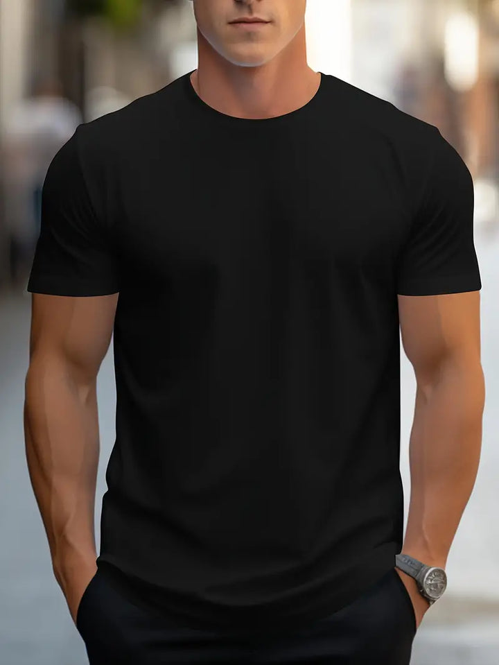 Herrars Slim Fit Crew Neck Kortärmad T-Shirt
