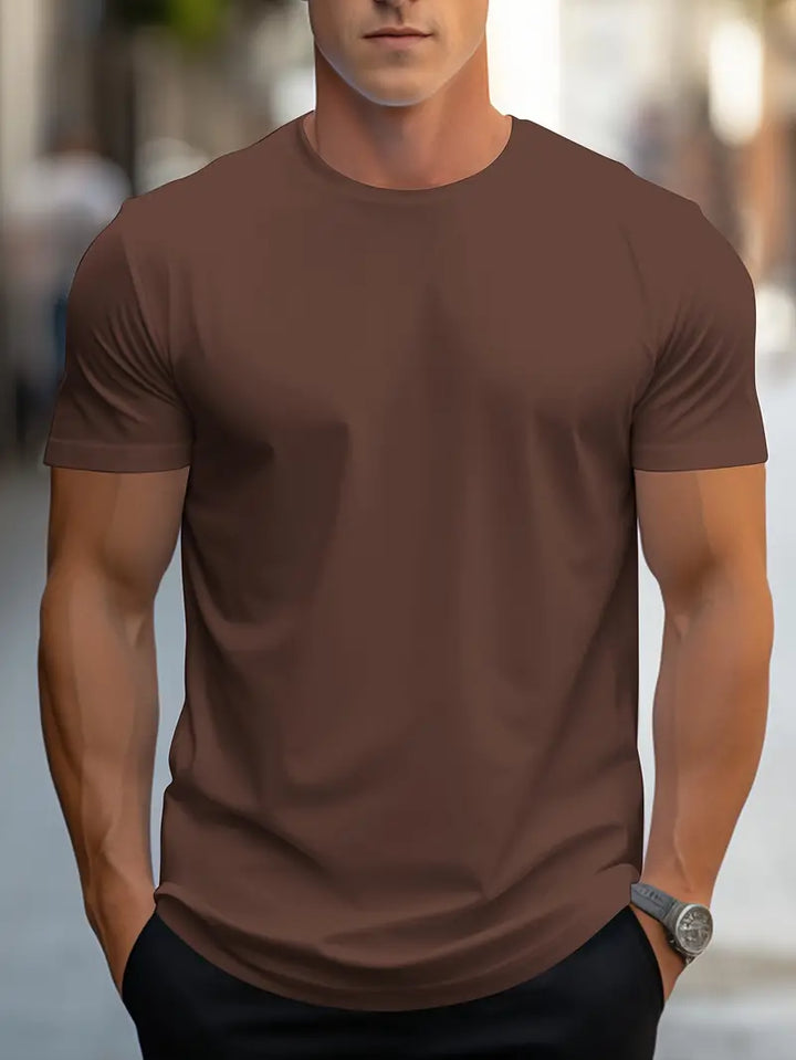Herrars Slim Fit Crew Neck Kortärmad T-Shirt