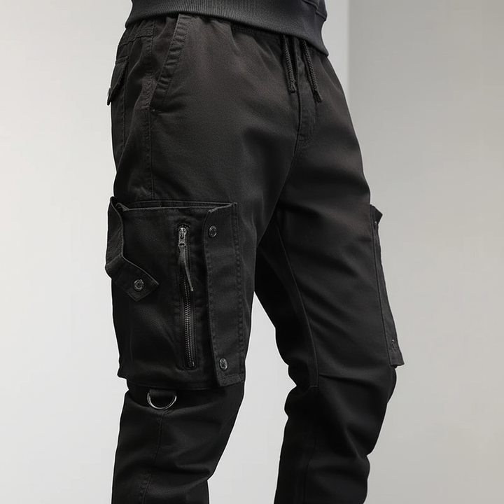 Herrarnas Slim-Fit Cargo-byxor – Stretch Utility Joggers för Streetwear och Utomhusbruk