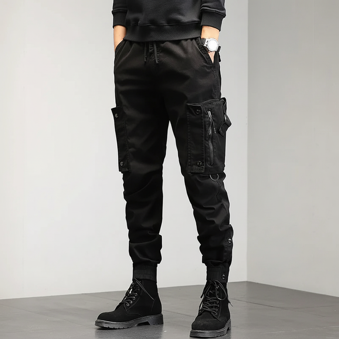 Herrarnas Slim-Fit Cargo-byxor – Stretch Utility Joggers för Streetwear och Utomhusbruk