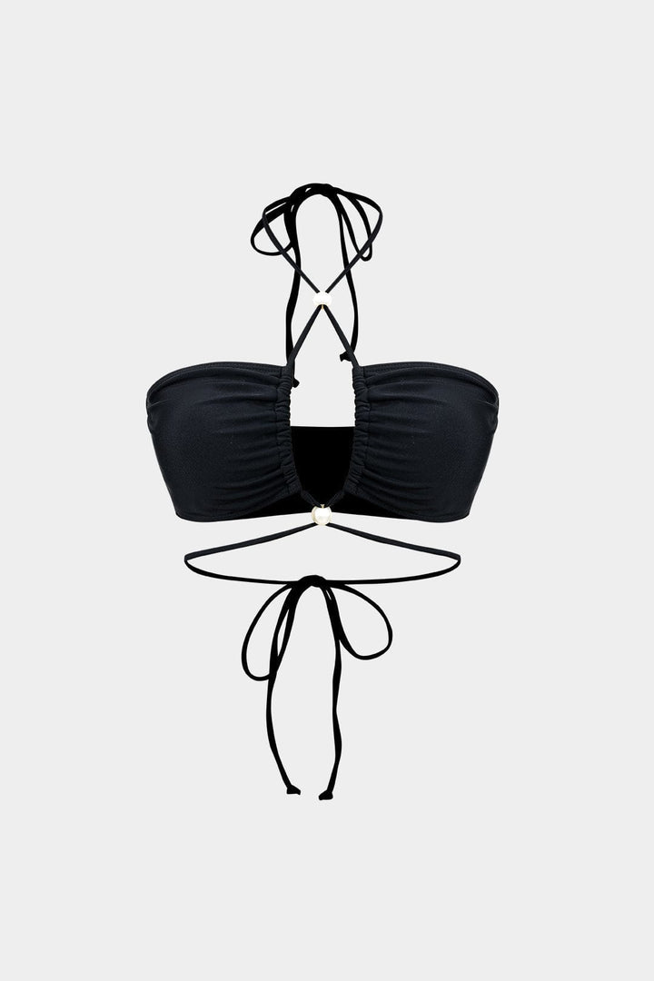 Damernas Bandeau Bikini Wrap Tie Tre Delars Strandset