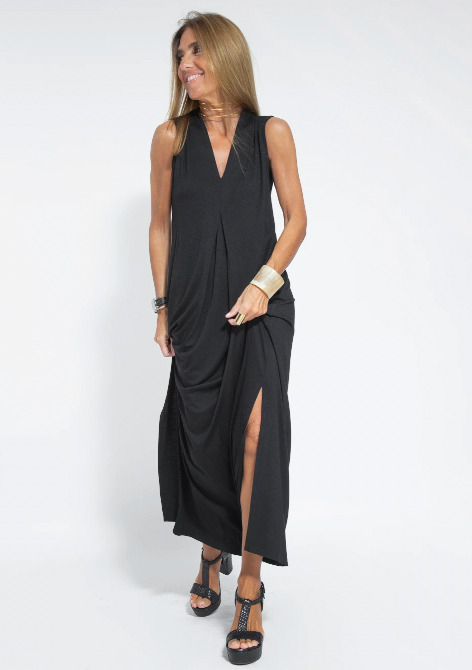 Kvinnors Stretch Maxi Klänning och Cardigan Set – Elegant Tvådelad Outfit för Arbete och Smart Avslappnad Klädsel