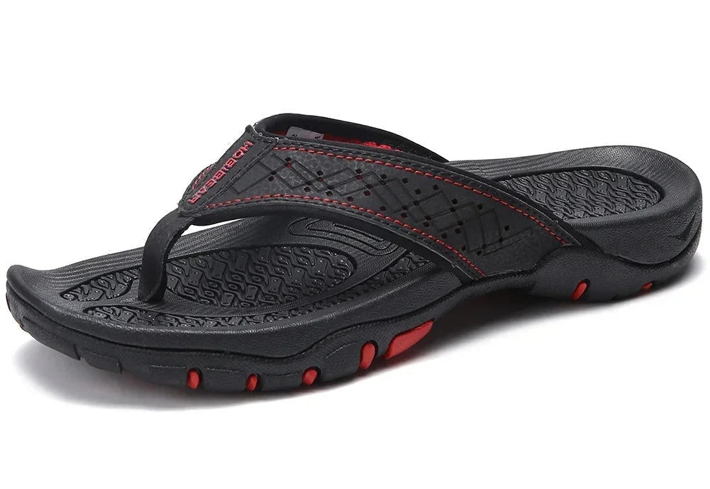 Herrars utomhus flip-flops med dämpad sula och texturerad sommar sandal