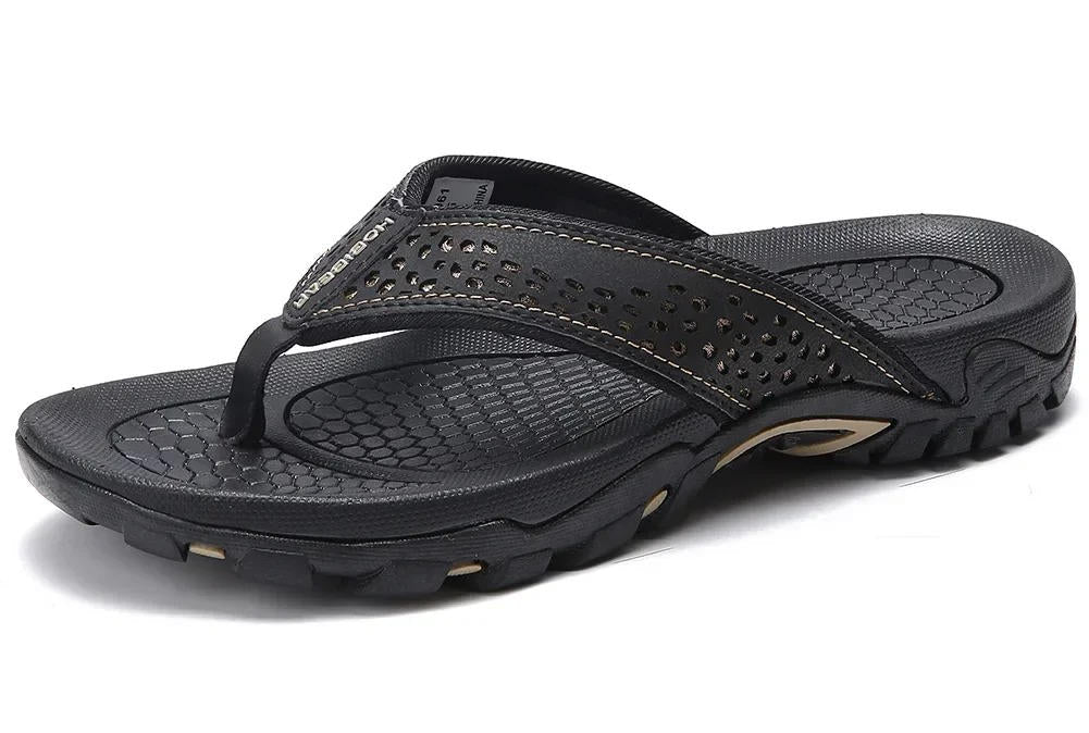 Herrars utomhus flip-flops med dämpad sula och texturerad sommar sandal