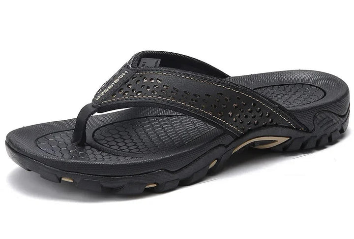 Herrars utomhus flip-flops med dämpad sula och texturerad sommar sandal