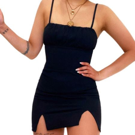 Kvinnors Bodycon Mini Klänning med Dubbel Slits – Spännande Sommarfest Stil
