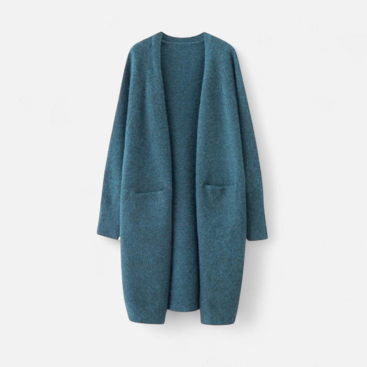Valmonti | Damens Öppen Framsida Cardigan – Tidlös Lång Silhuett