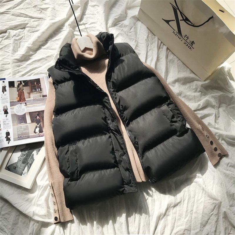 Kvinnors Vadderad Bodywarmer – Högkrage Gilet för Övergångslager