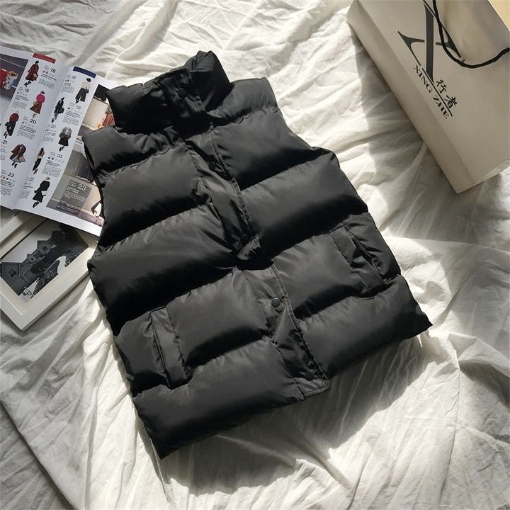 Kvinnors Vadderad Bodywarmer – Högkrage Gilet för Övergångslager