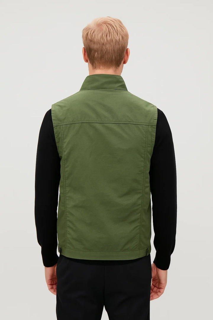 Herrarnas Utility Gilet Med Ståkrage och Dragkedjefickor