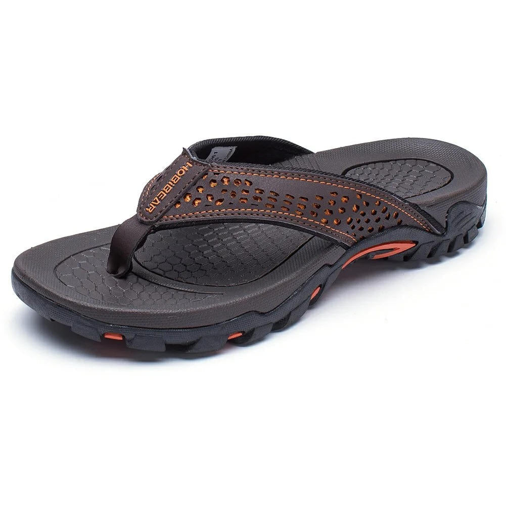 Herrars utomhus flip-flops med dämpad sula och texturerad sommar sandal