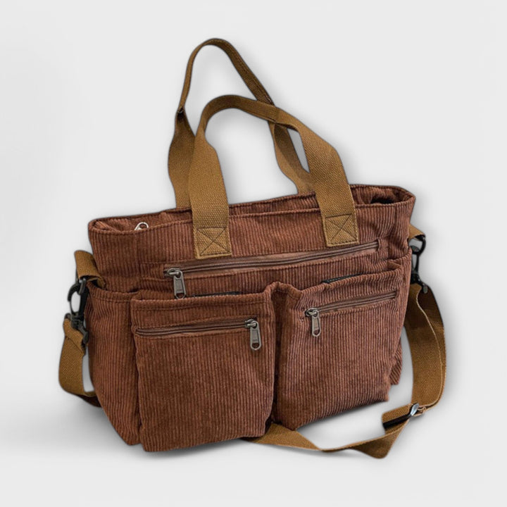 Kvinnors Multi-Pocket Tote Bag – Praktisk dubb bärstil för arbete och vardagsbruk