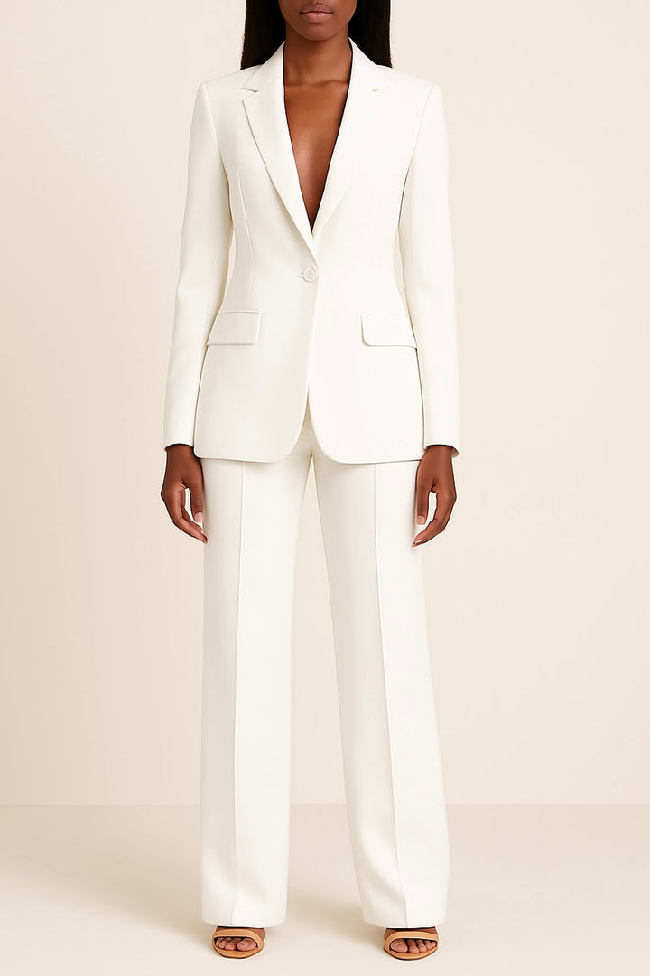 Damernas skräddarsydda blazer och vida byxor set