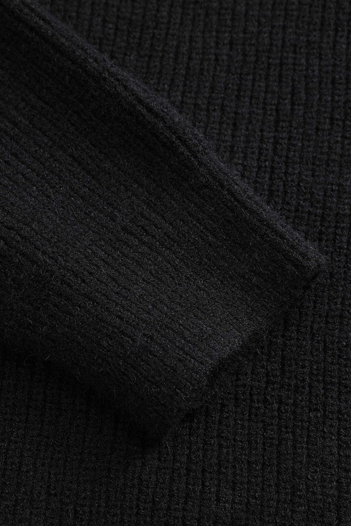 Ella Noir Kvinnors Stickad Kofta med Denimfickor för Enkelt Vardagsstil