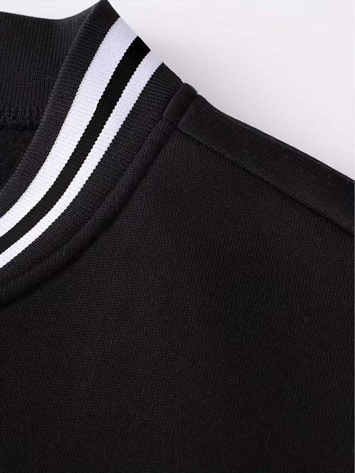 Herrars Färgblock Jacka – Avslappnad Baseballkrage Zip Up Lättviktig Höstjacka