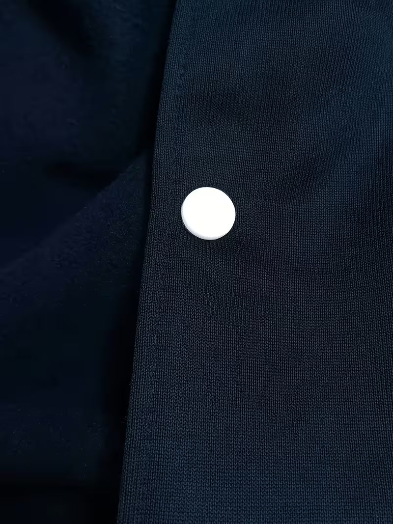 Herrars Färgblock Jacka – Avslappnad Baseballkrage Zip Up Lättviktig Höstjacka