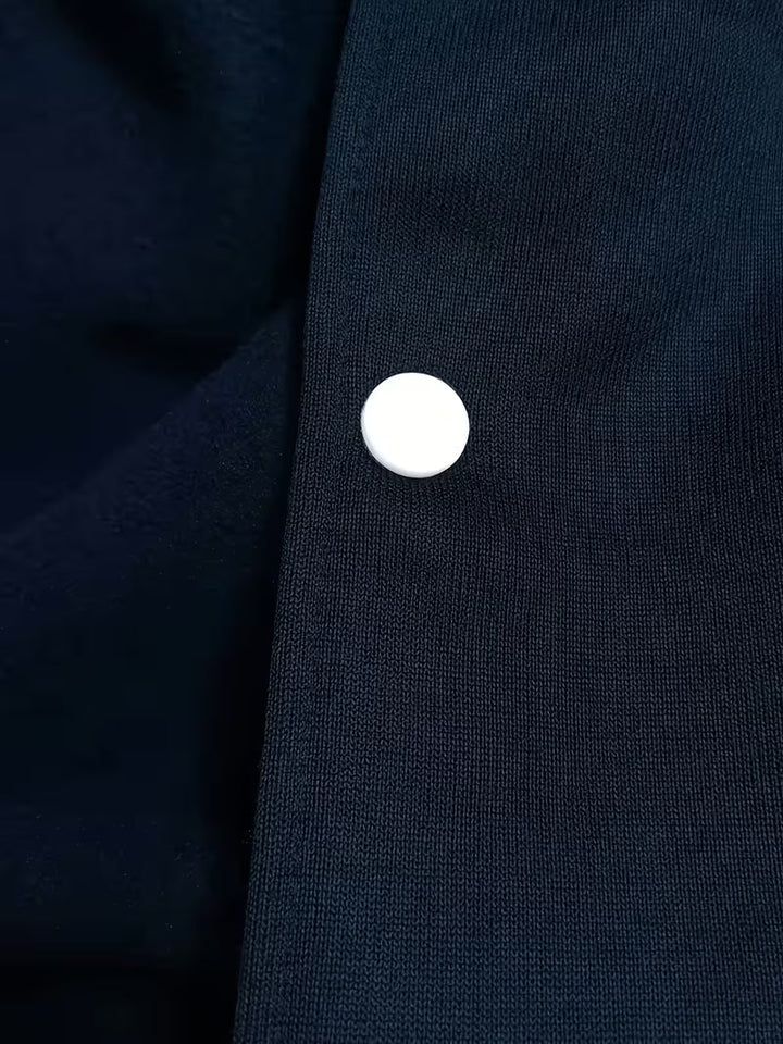 Herrars Färgblock Jacka – Avslappnad Baseballkrage Zip Up Lättviktig Höstjacka