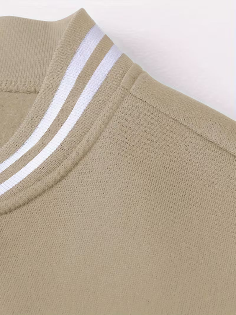 Herrars Färgblock Jacka – Avslappnad Baseballkrage Zip Up Lättviktig Höstjacka