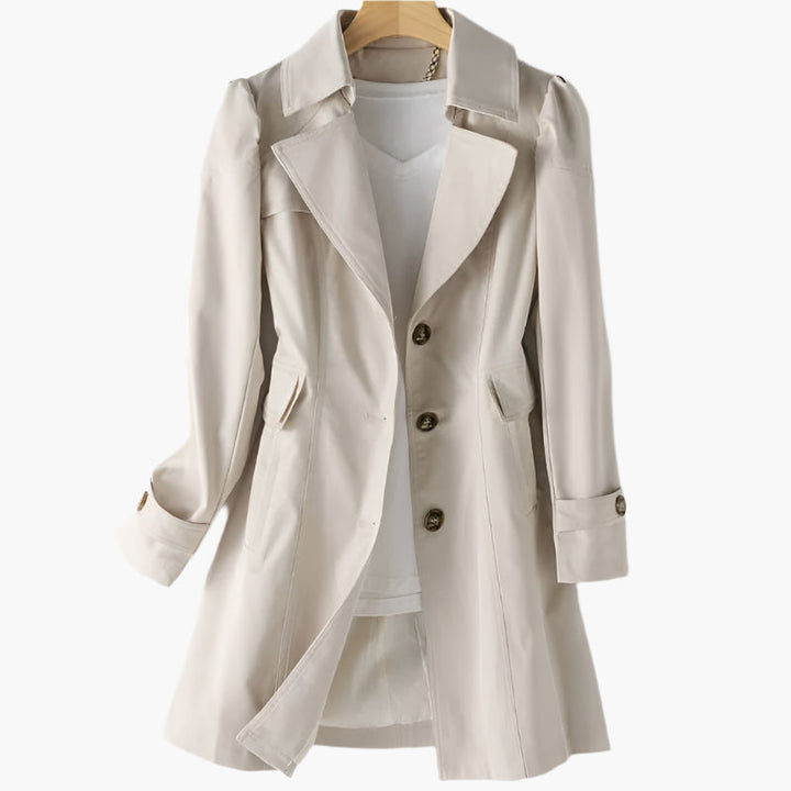 Kvinnors Enknäppt Trench Coat – Skräddarskikt för Smart Casual Klädsel