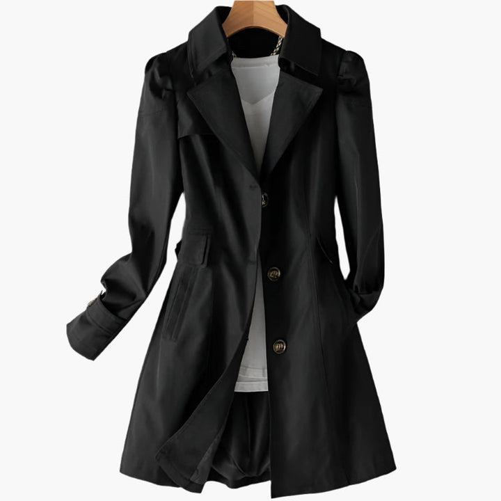 Kvinnors Enknäppt Trench Coat – Skräddarskikt för Smart Casual Klädsel