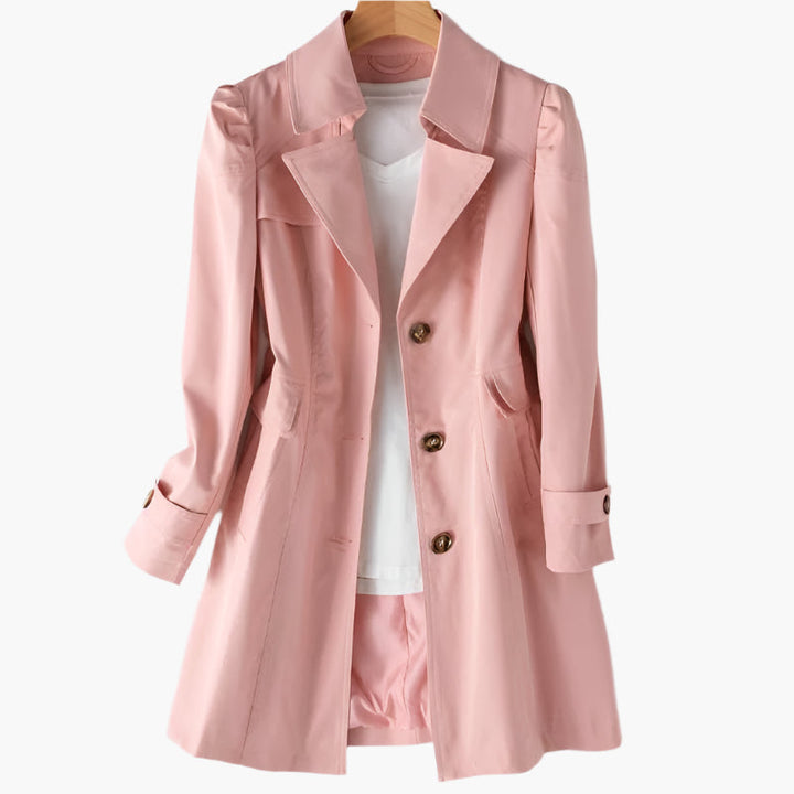 Kvinnors Enknäppt Trench Coat – Skräddarskikt för Smart Casual Klädsel
