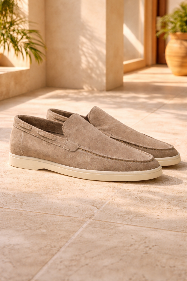 Herrarnas Mocka Slip On Loafers Minimalistisk Smart Casual Stil
