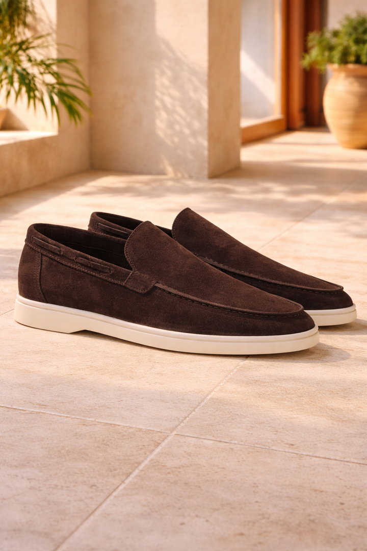 Herrarnas Mocka Slip On Loafers Minimalistisk Smart Casual Stil