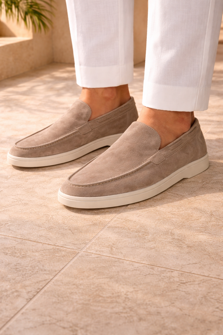 Herrarnas Mocka Slip On Loafers Minimalistisk Smart Casual Stil