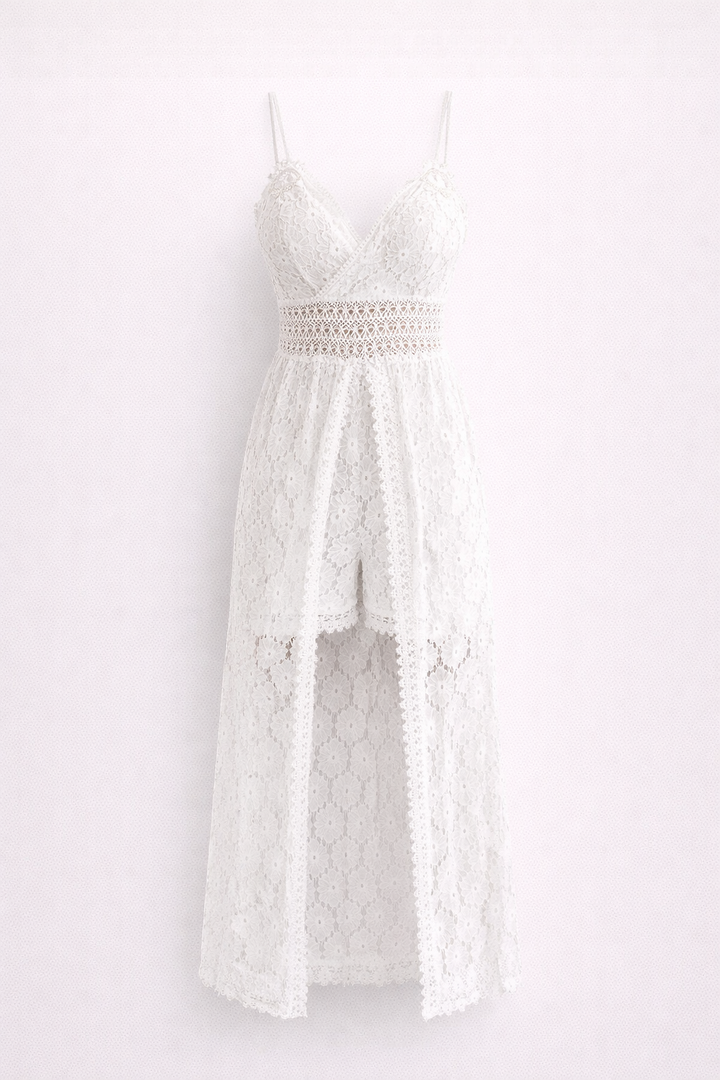 Kvinnors Sommar Spets Maxi Klänning Elegant Flödande Romantisk Design