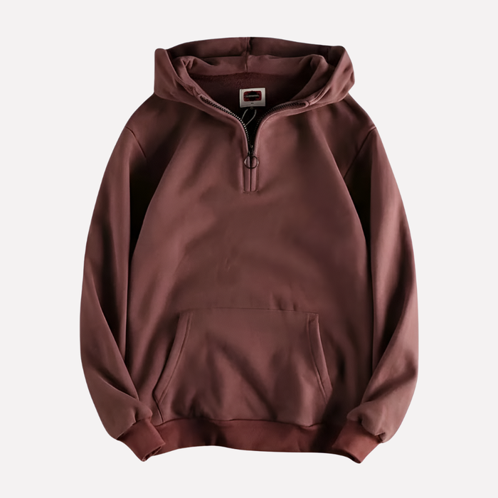 Herr Halvzip Hoodie med Luva och Känguruficka