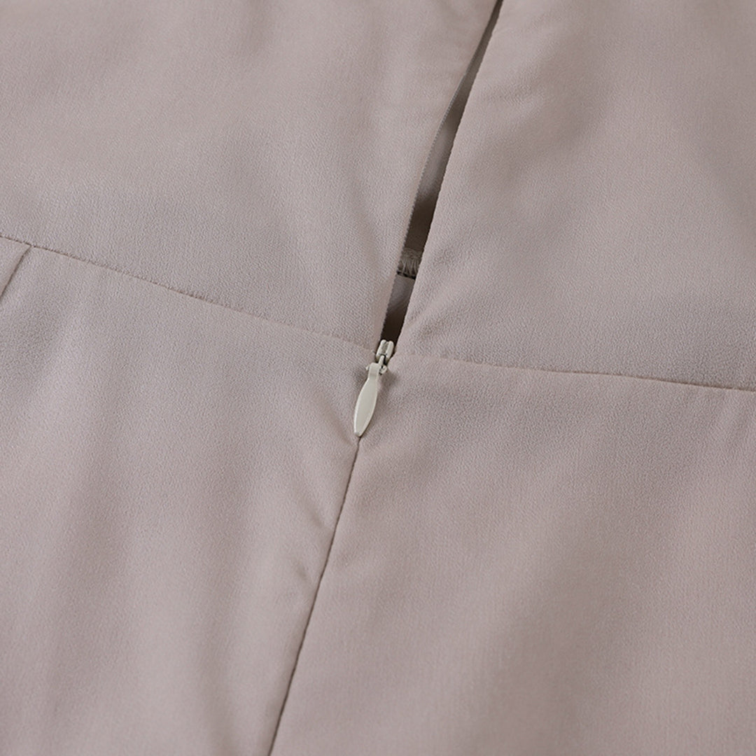 Kvinnors Eleganta Midi Klänning Spaghetti Remmar Rygglös Delad Draperad Kvälls Klädsel