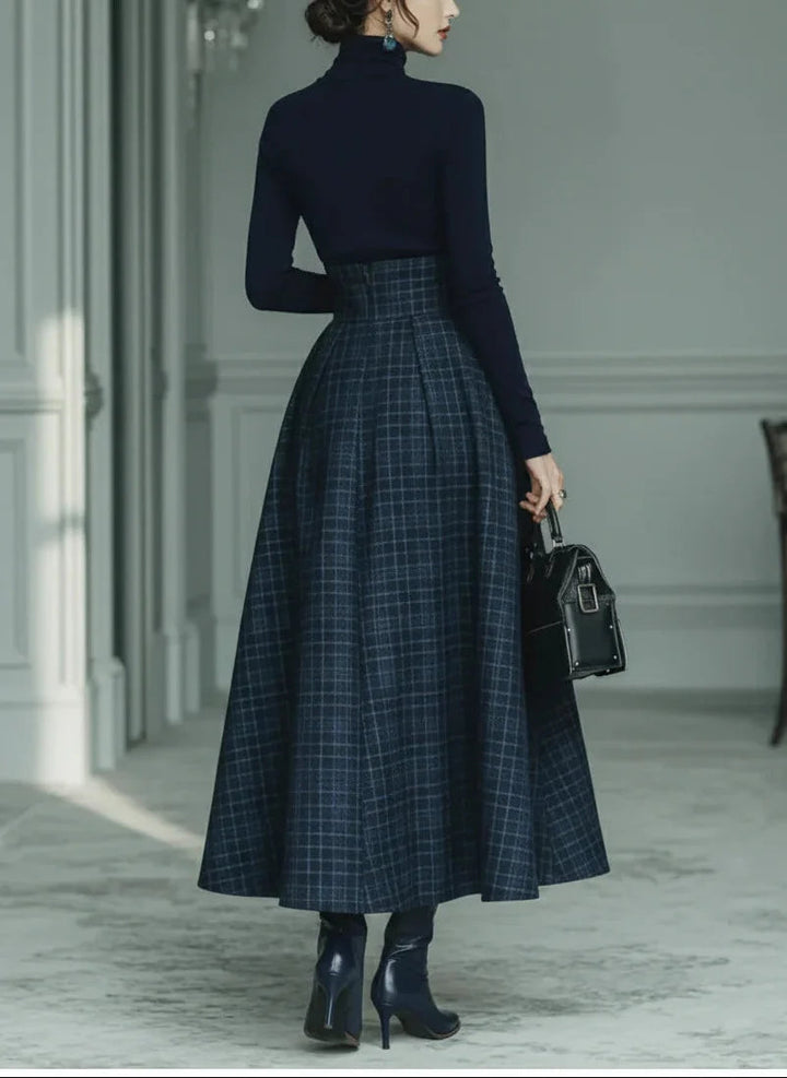 Kvinnors Turtleneck Kjol Co-Ord Set – Högmidjad A-linje Höst- och Vinterklädsel
