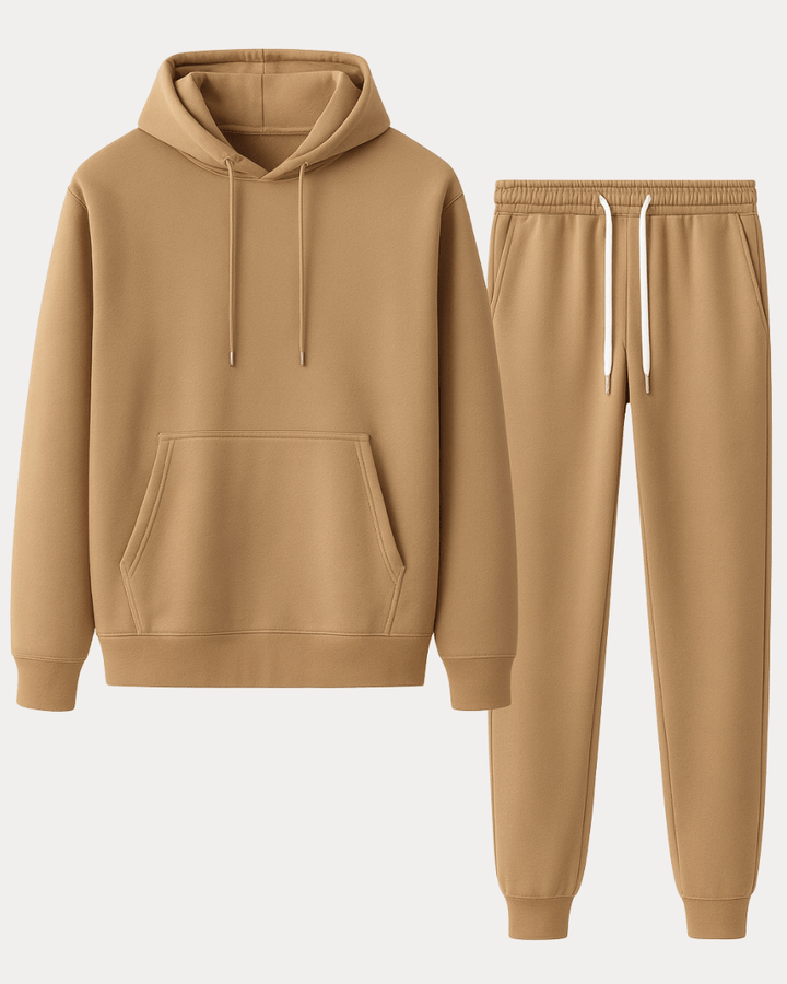 Herr Hoodie och Jogger Set – Avslappnad Tvådelad Koordinerad för Vardagscasual