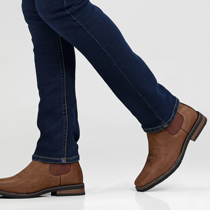 Herrklassiska Chelsea Boots Bekväma Smart Casual Läder Skor