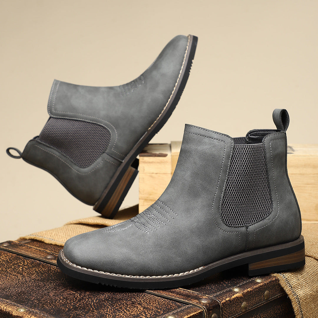Herrklassiska Chelsea Boots Bekväma Smart Casual Läder Skor