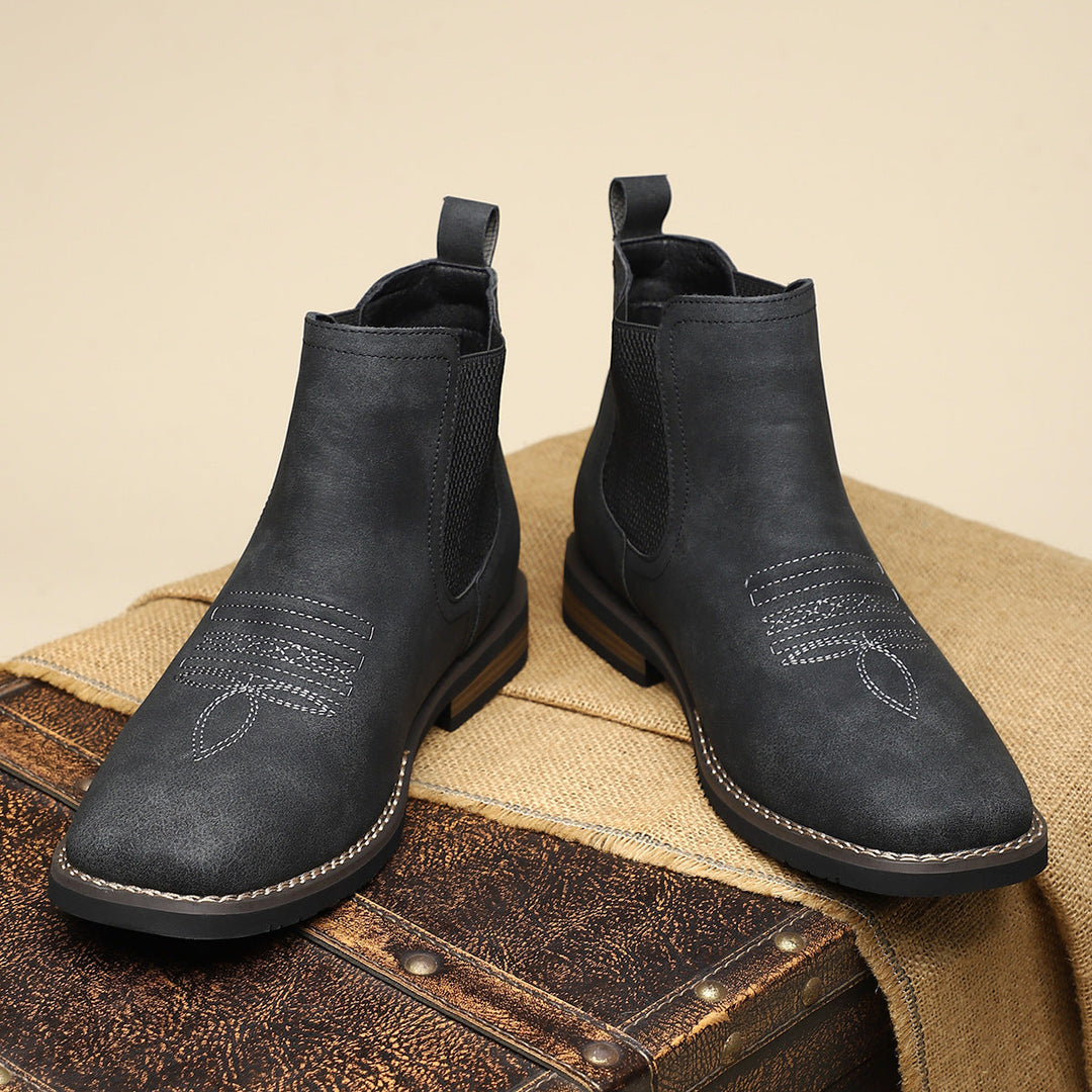 Herrklassiska Chelsea Boots Bekväma Smart Casual Läder Skor