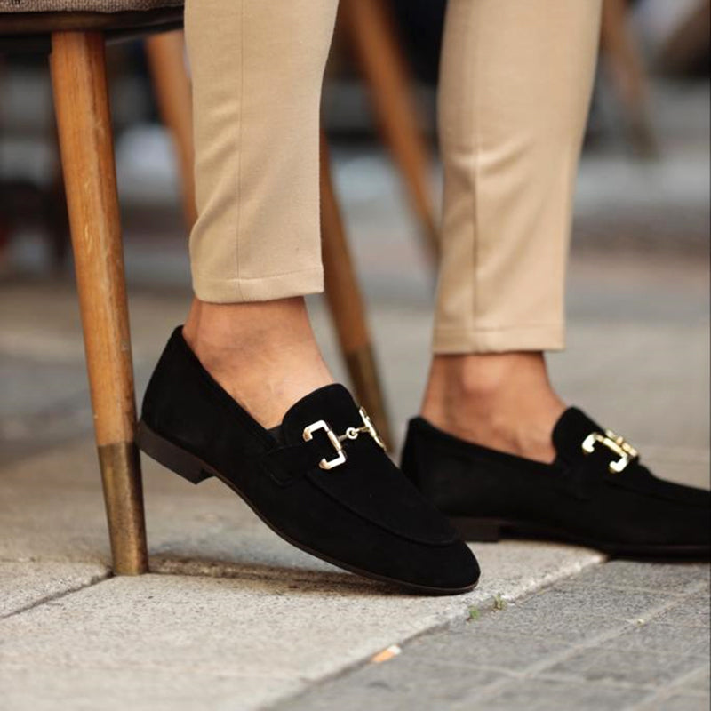 Herrens Mocka Hästbit Loafers Snygga Slip-On Formella Skor