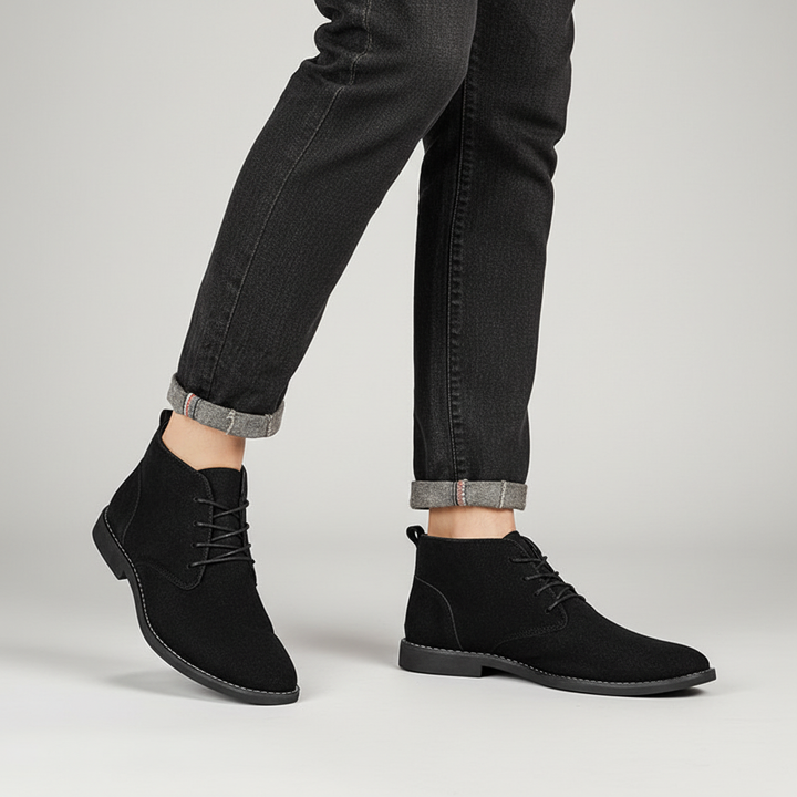 Herrens PU Nubuck Chukka Boots – Smart Snörskor för Dagligt Användande
