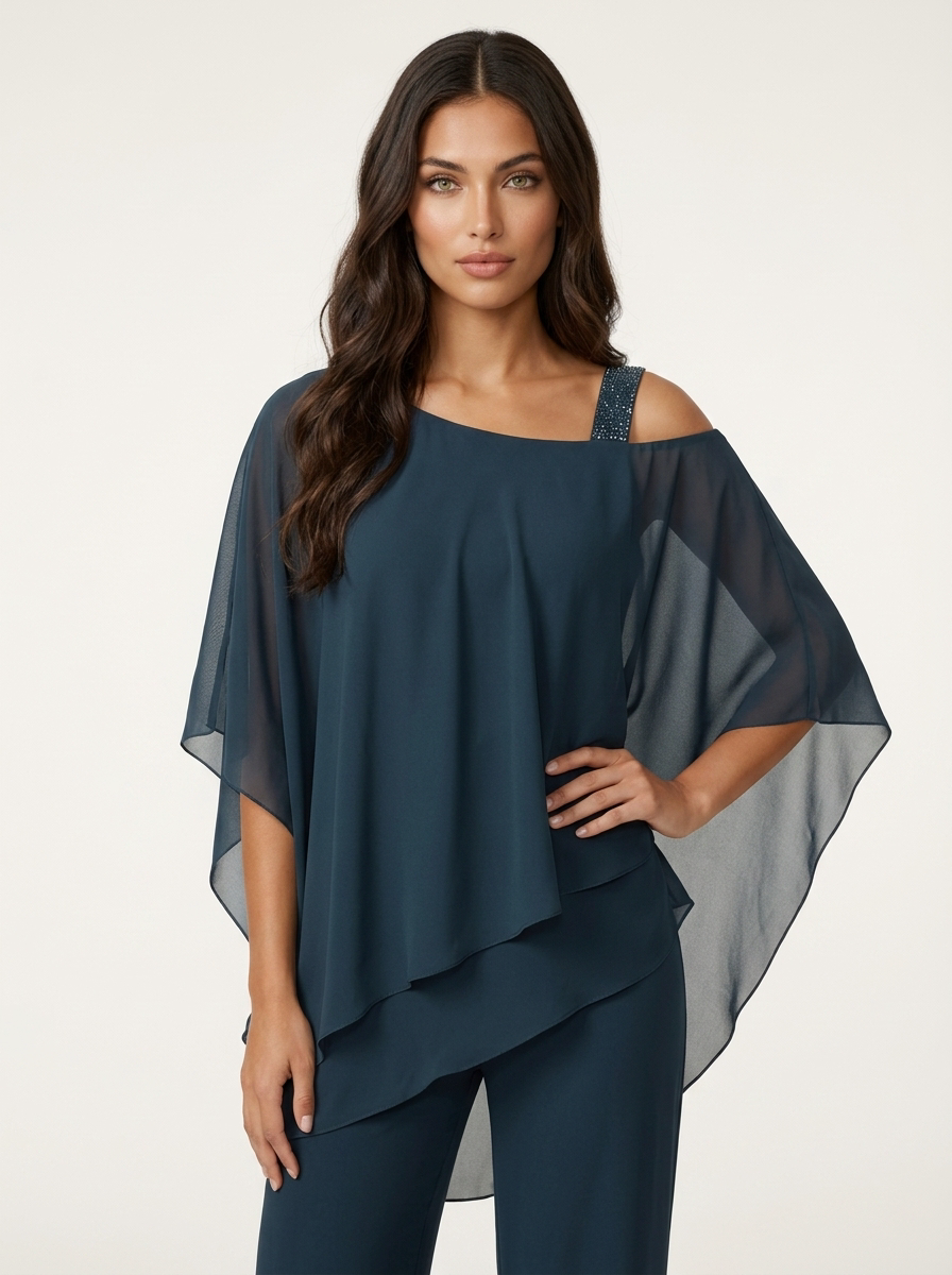 Kvinnors Chiffon Overlay Vid Ben Afton Co Ord Set