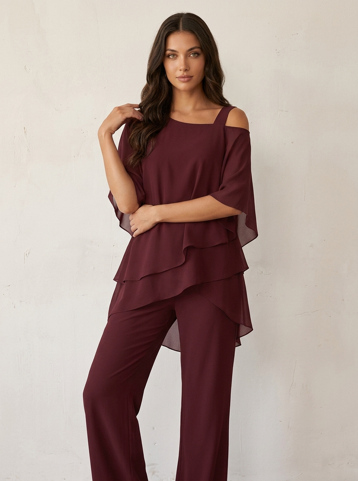 Kvinnors Chiffon Overlay Vid Ben Afton Co Ord Set