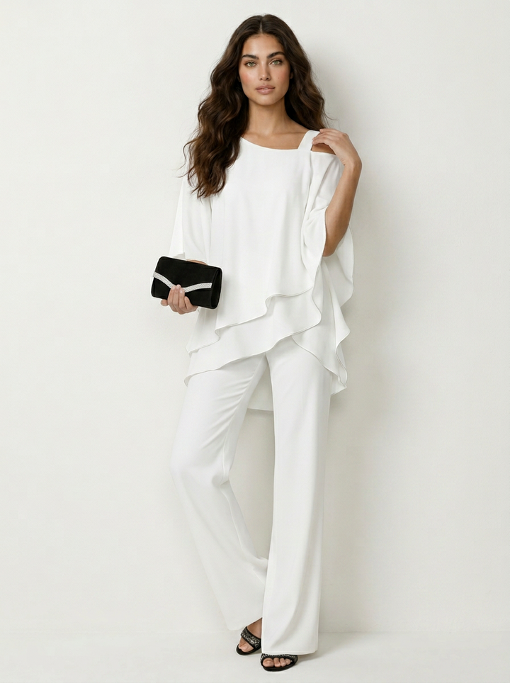 Kvinnors Chiffon Overlay Vid Ben Afton Co Ord Set
