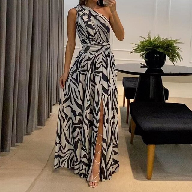 Kvinnors Tryckta Modeklänning – Elegant Smickrande Lätt Andningsbar Stilfull Daglig Chic Outfit