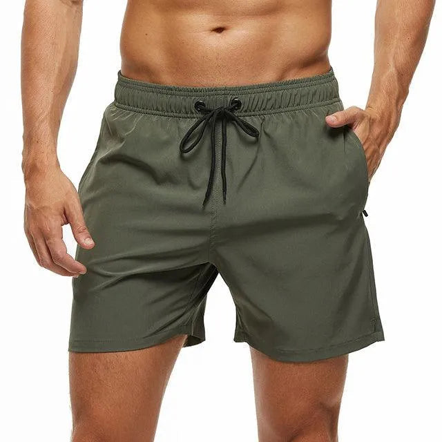 Herrars Dragsko Simshorts Enkel Strandpassform för Varje Dag