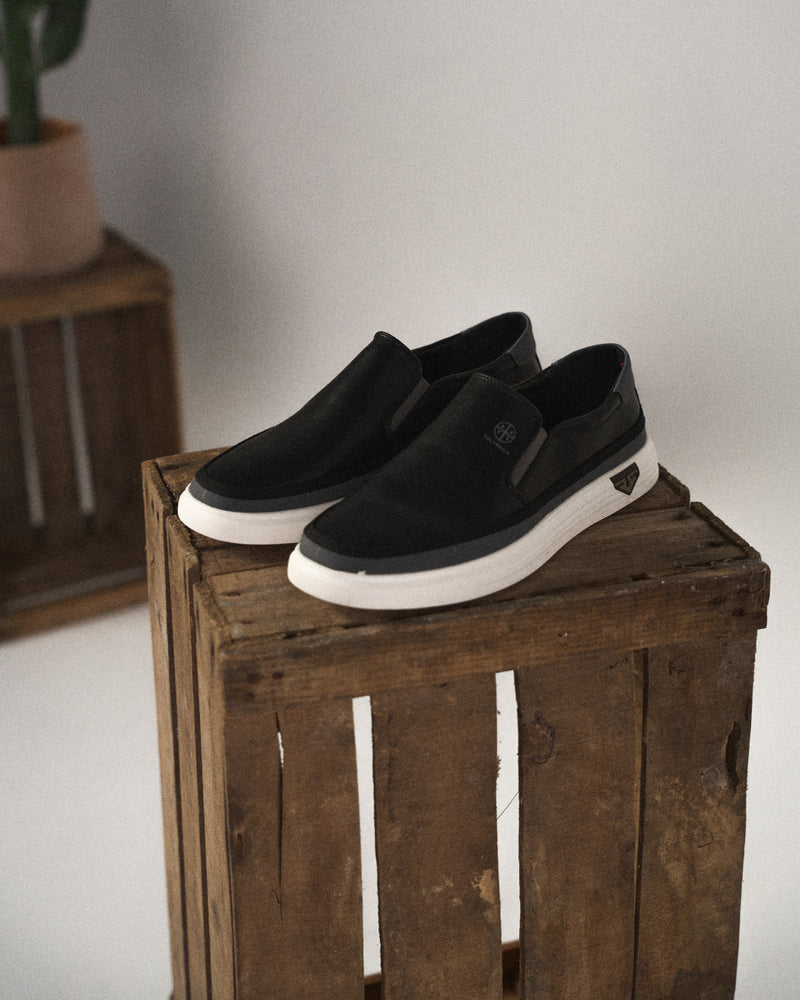 Herrars lätta läder slip-on vardagskomfort tränare